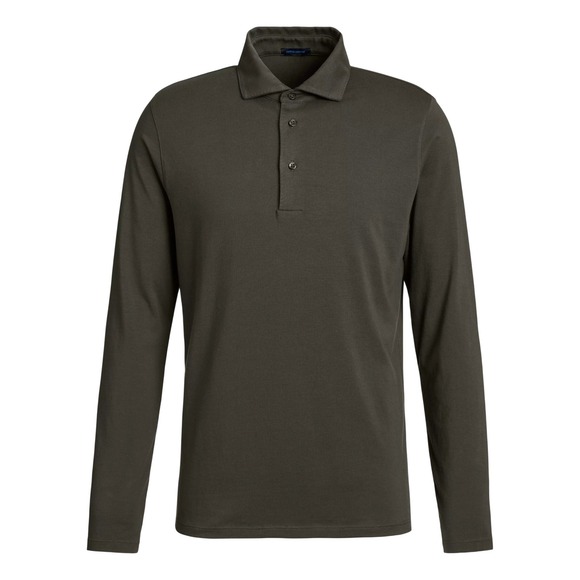 Patrick Assaraf Other - Patrick Assaraf Pima Cotton Long Sleeve Polo Shirt Charcoal Grey XL
